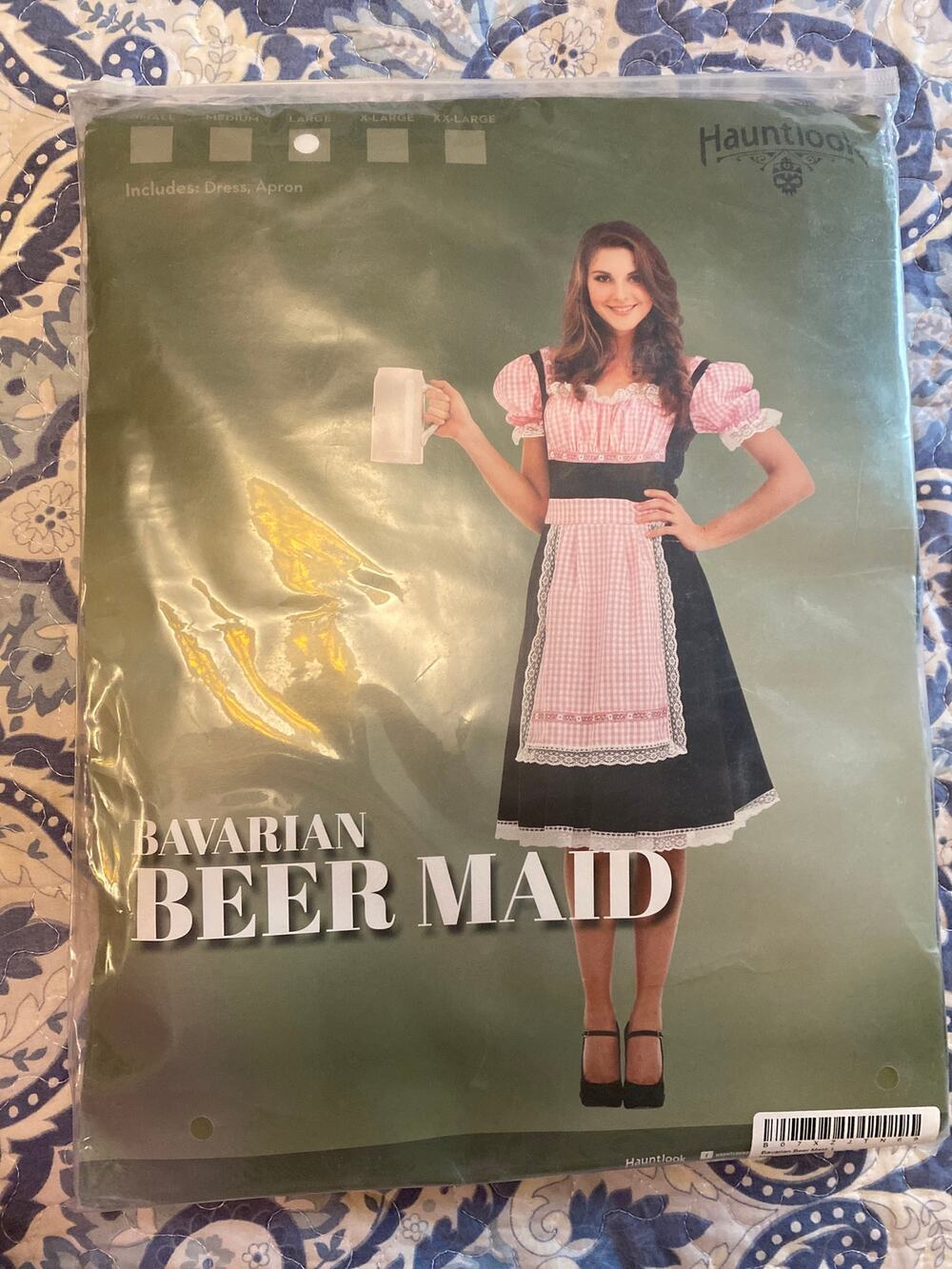 Hauntlook Bavarian Beer Maid Costume Large Oktoberfest Dirndl Dress Wench